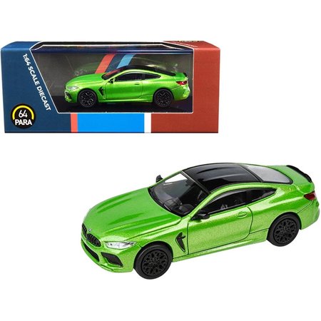 PARAGON 3 in. 1-64 Scale Coupe Java BMW M8 Diecast Model Car, Metallic Green & Black PA-55216